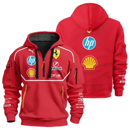 Scuderia Ferrari Racing F1 Logo Hoodie Half Zip BLF1R19325A53HZ - Race Day Outfit