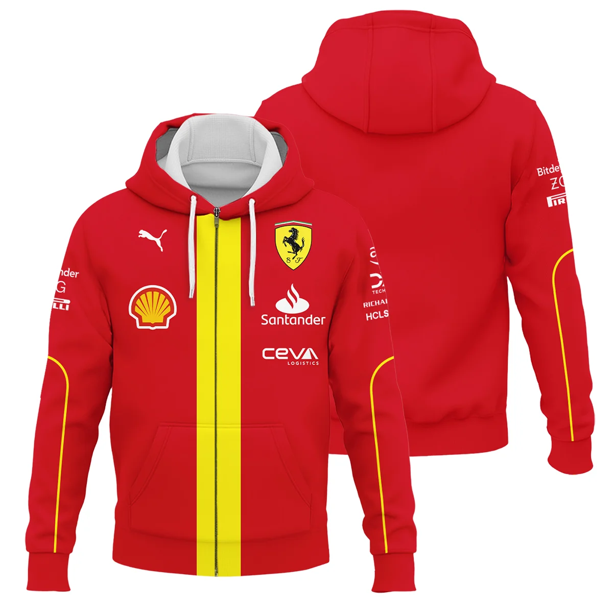 Scuderia Ferrari Racing F1 Logo Zipper Hoodie BLF1R19325A3ZHD - Trackside Outfit