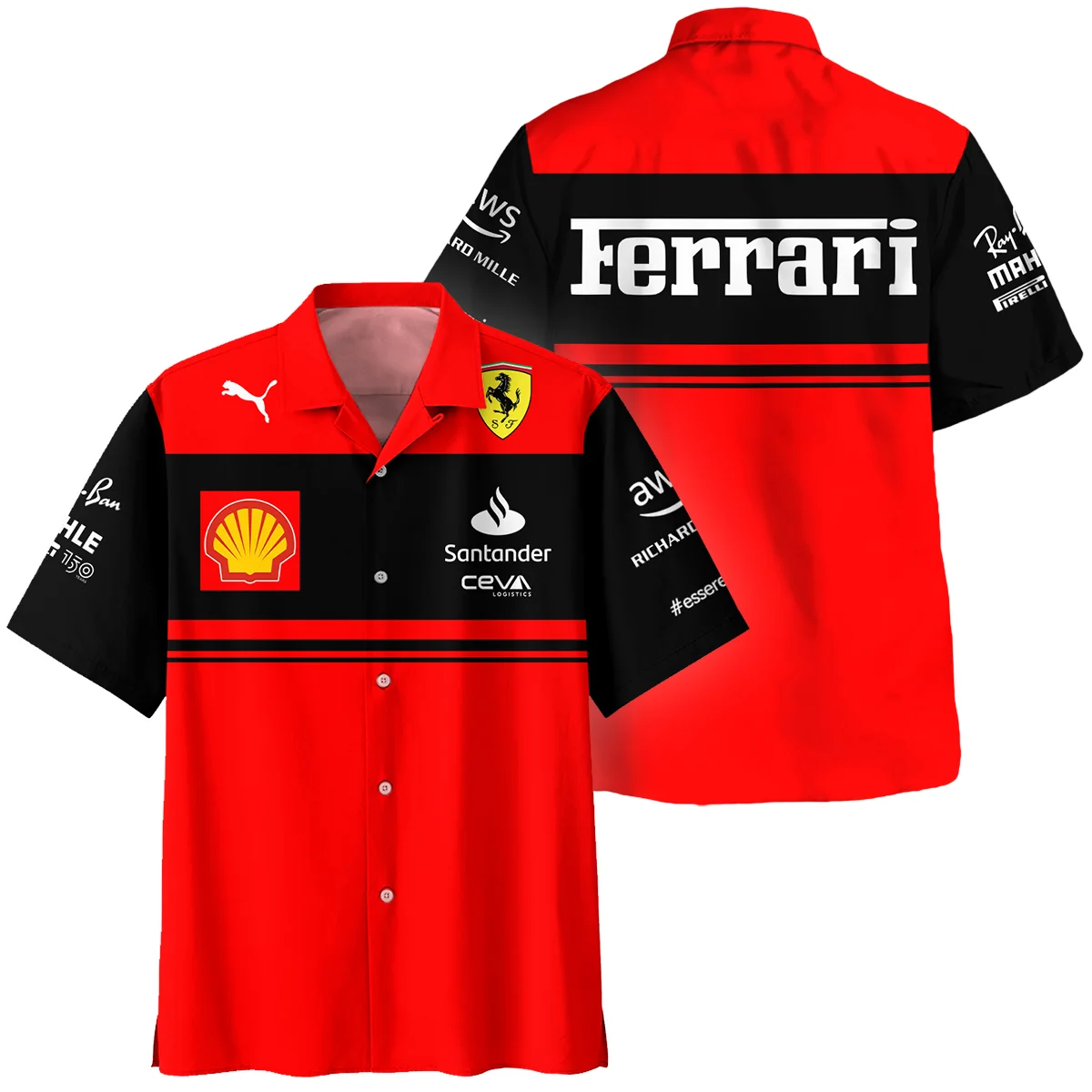 Scuderia Ferrari Racing F1 Hawaiian Shirt All Over Prints BLF1R19325A1HW - Race Day Design