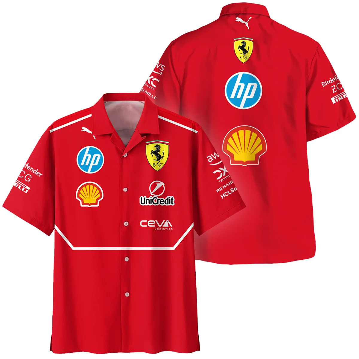 Scuderia Ferrari Racing F1 Hawaiian Shirt All Over Prints BLF1R19325A5HW - Trackside Outfit