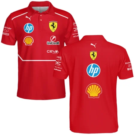 Scuderia Ferrari Racing F1 Polo Shirt All Over Prints BLF1R19325A5PL - Motorsport Lifestyle Wear