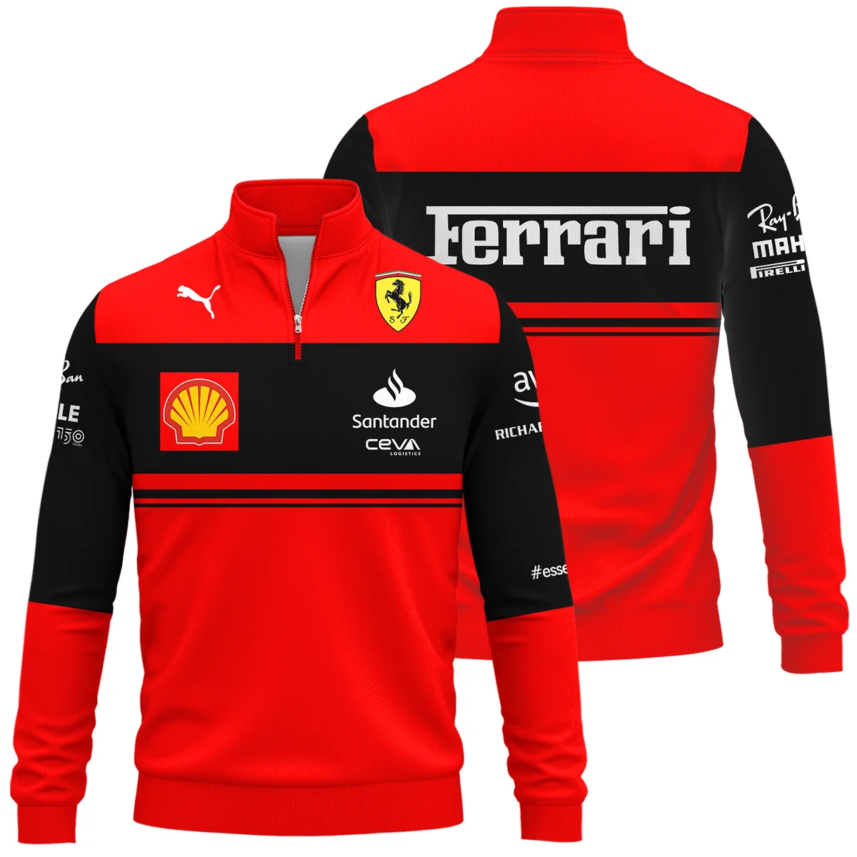 Scuderia Ferrari Racing F1 Quarter-Zip Sweatshirt All Over Prints BLF1R19325A1QTZ - Race Day Outfit
