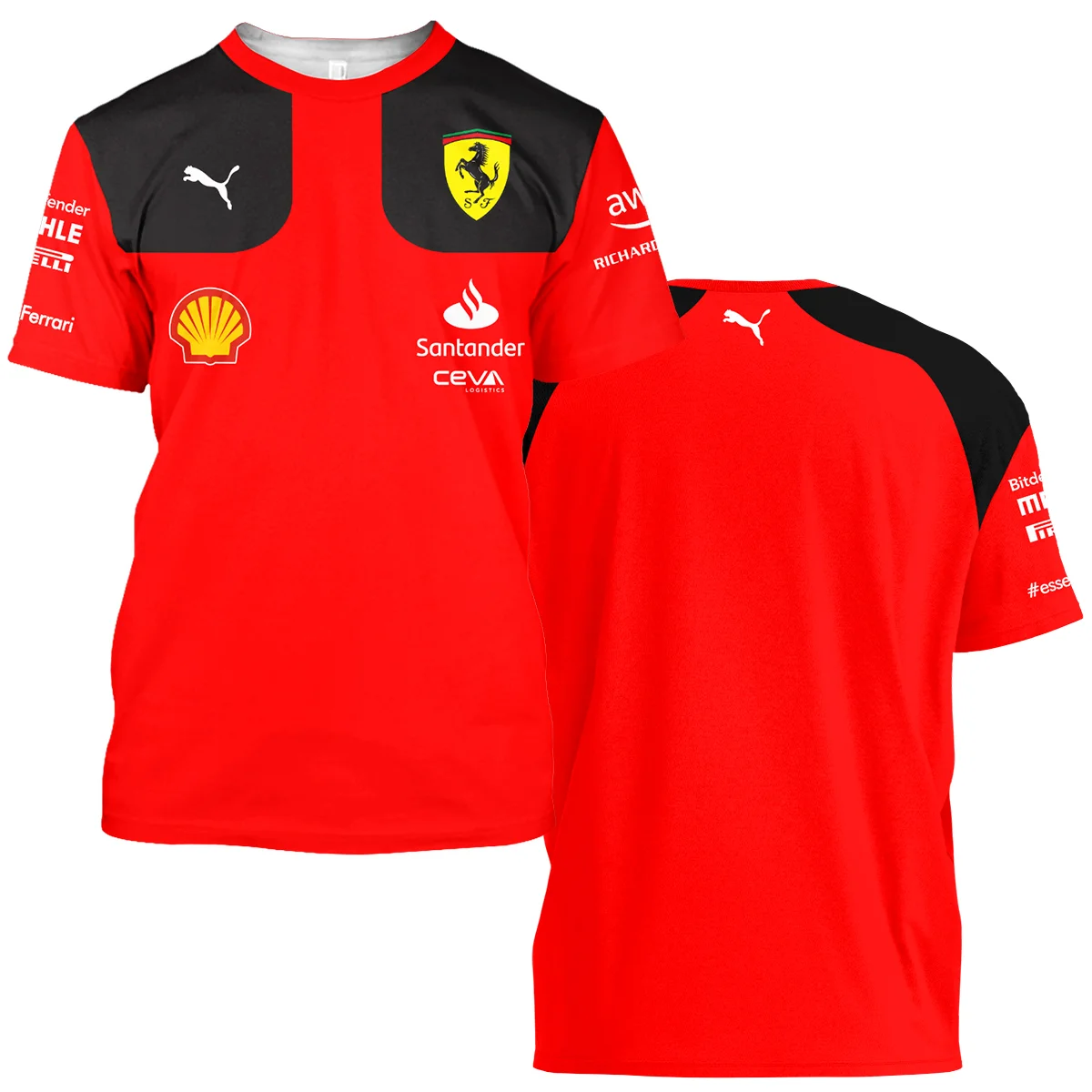 Scuderia Ferrari Racing F1 T-Shirt All Over Prints BLF1R19325A2TS - Formula Racing Apparel
