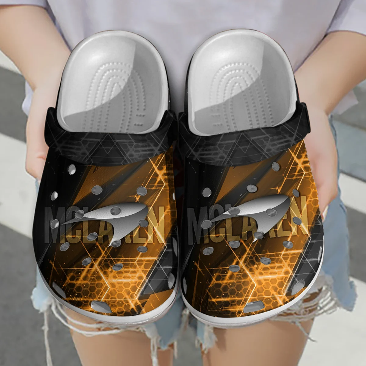 Silver McLaren F1 Crocs - Waterproof Odor-resistant Antimicrobial BLMCL8425A23 - Image 3