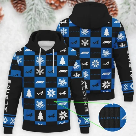 Square Pattern Alpine Formula 1 - Knitted Hoodie BLVAF12209250A33ALP - F1 Fan Gear