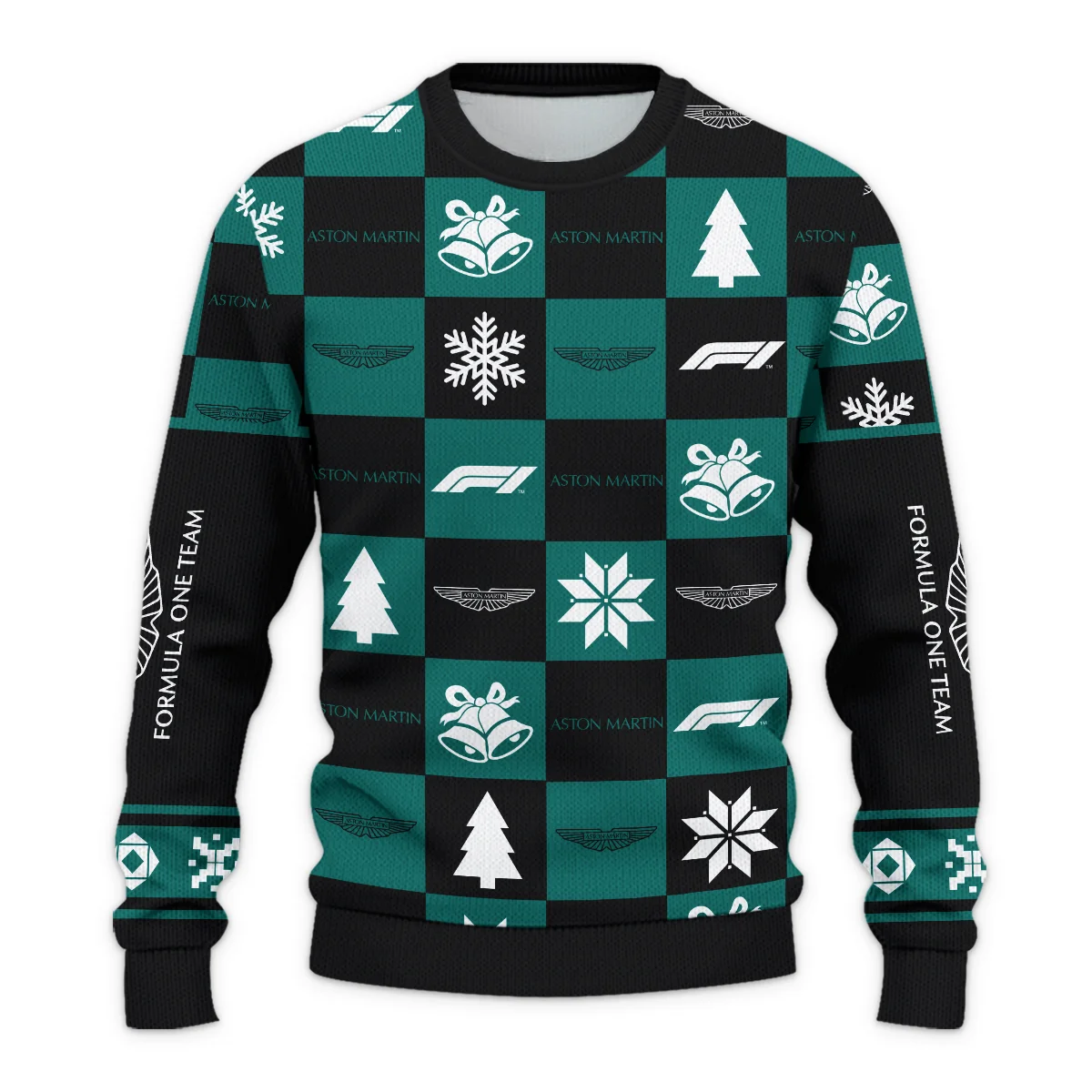 Square Pattern Aston Martin Formula 1 - Ugly Sweater BLVAF1220925A33AM - Image 2