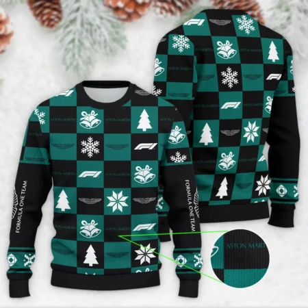 Square Pattern Aston Martin Formula 1 - Ugly Sweater BLVAF1220925A33AM - Formula Racing Apparel
