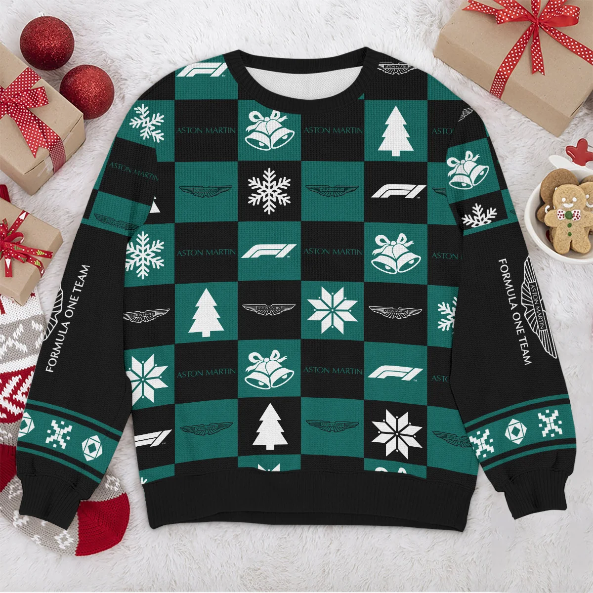 Square Pattern Aston Martin Formula 1 - Ugly Sweater BLVAF1220925A33AM - Image 4