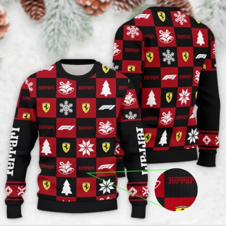 Square Pattern Ferrari Formula 1 - Ugly Sweater BLVAF1220925A33FRR - Motorsport Lifestyle Wear