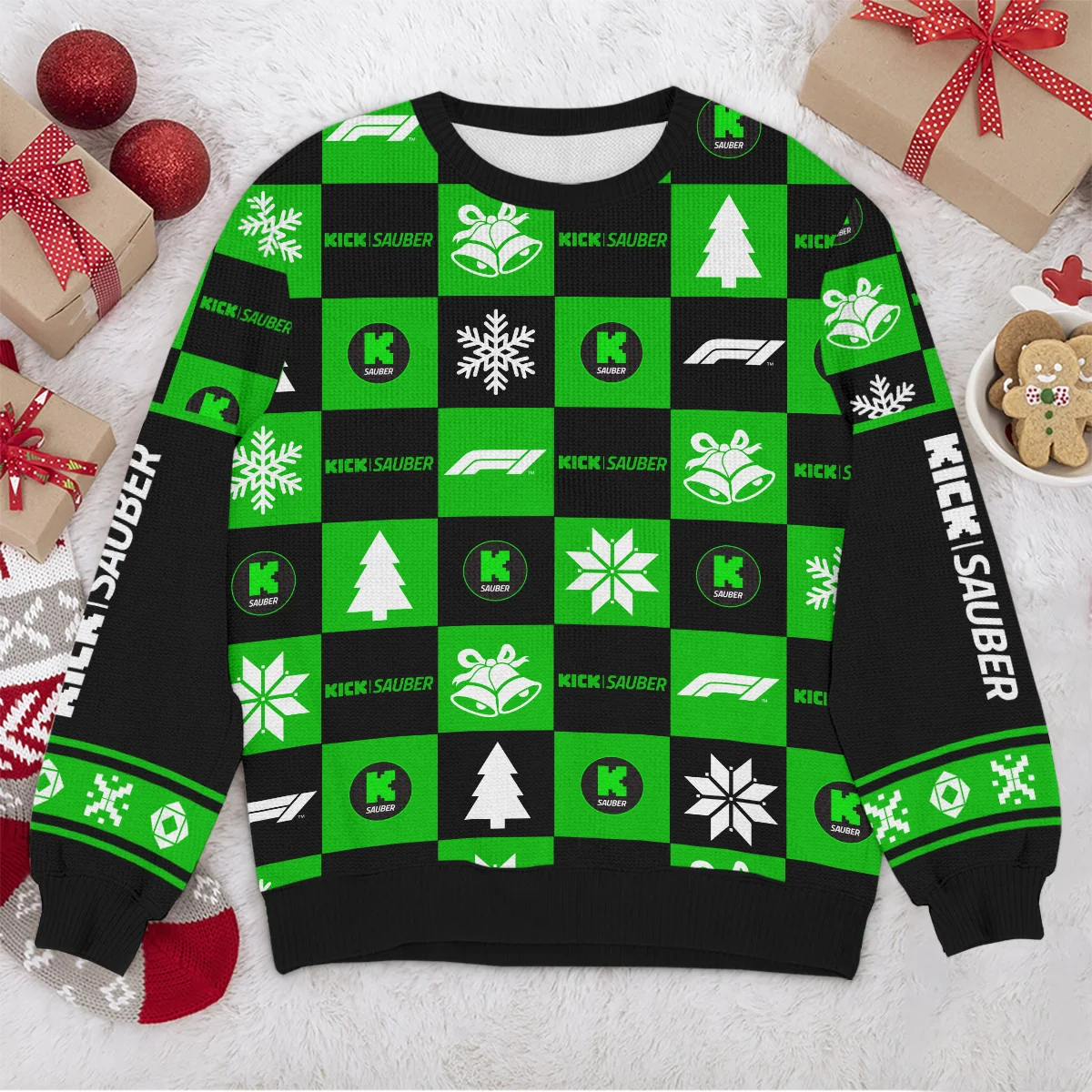 Square Pattern Kick Sauber Formula 1 - Ugly Sweater BLVAF1220925A33KS - Image 4