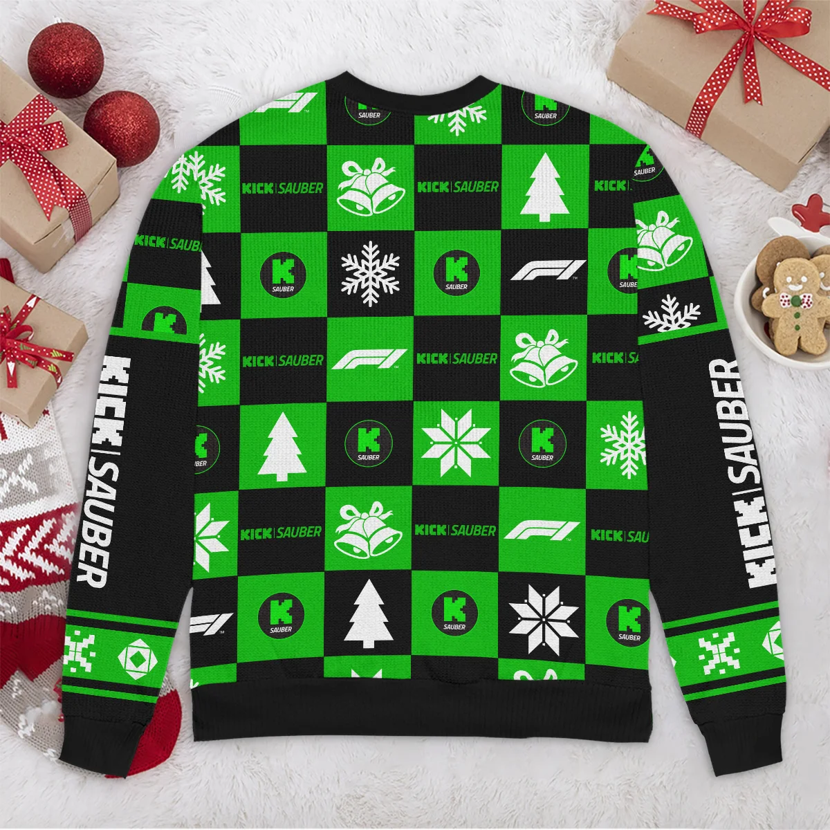 Square Pattern Kick Sauber Formula 1 - Ugly Sweater BLVAF1220925A33KS - Image 6