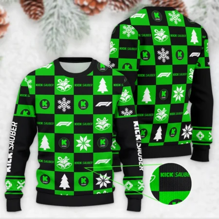 Square Pattern Kick Sauber Formula 1 - Ugly Sweater BLVAF1220925A33KS - F1 Fan Gear