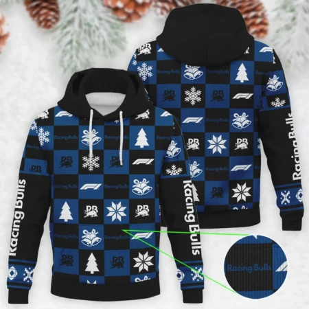 Square Pattern Racing Bulls Formula 1 - Knitted Hoodie BLVAF12209250A33RAC - Motorsport Apparel