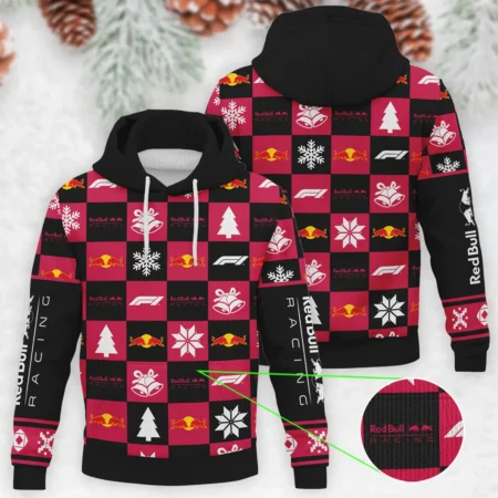 Square Pattern Red Bull Racing Formula 1 - Knitted Hoodie BLVAF12209250A33RBR - F1 Fan Gear