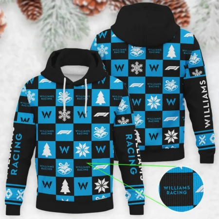 Square Pattern Williams Formula 1 - Knitted Hoodie BLVAF12209250A33WIL - Race Day Outfit