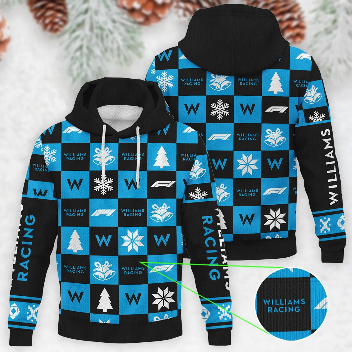 Square Pattern Williams Formula 1 - Knitted Hoodie BLVAF12209250A33WIL