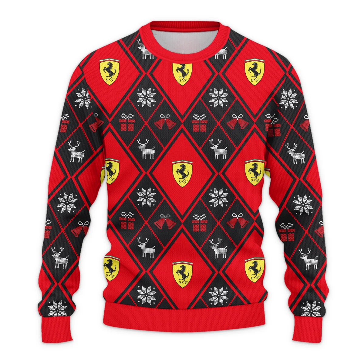 Square Xmas Pattern Ferrari Formula 1 - Ugly Sweater BLVAF1220925A31FRR - Image 2