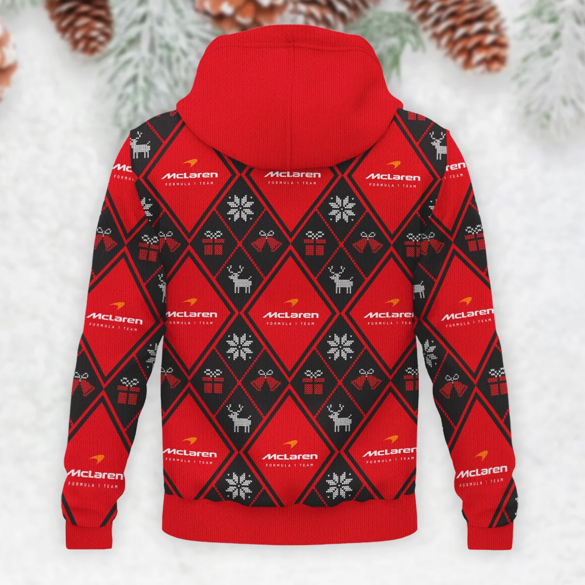 Square Xmas Pattern McLaren Formula 1 - Knitted Hoodie BLVAF12209250A31MCL - Image 3