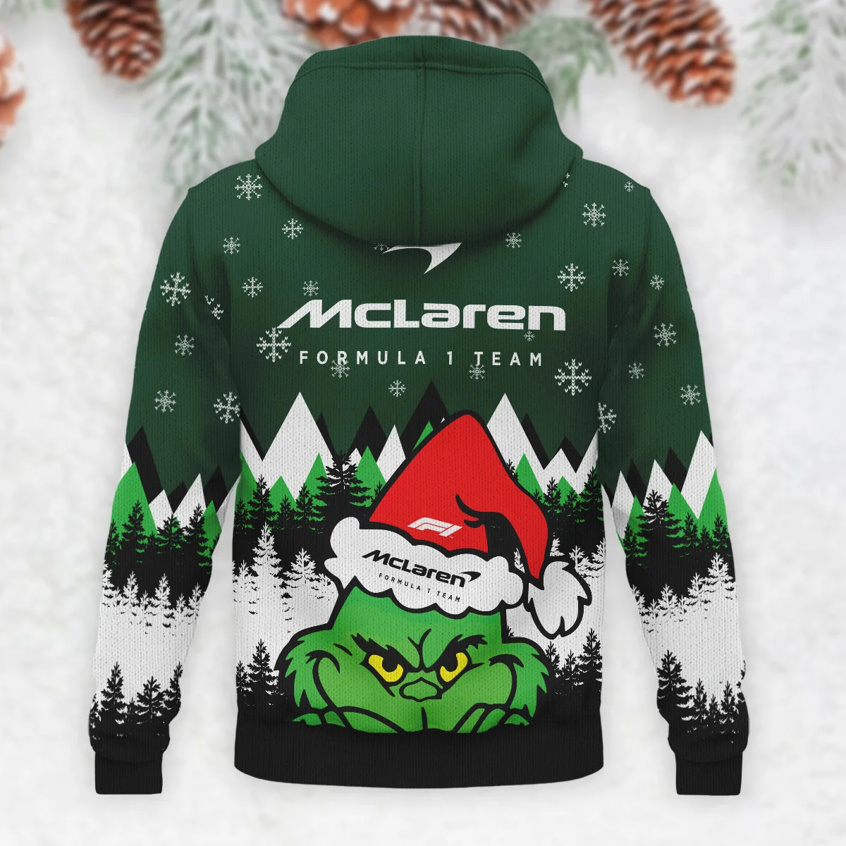 The Grinch McLaren Formula 1 - Knitted Hoodie BLVAF12209250A17MCL - Image 3