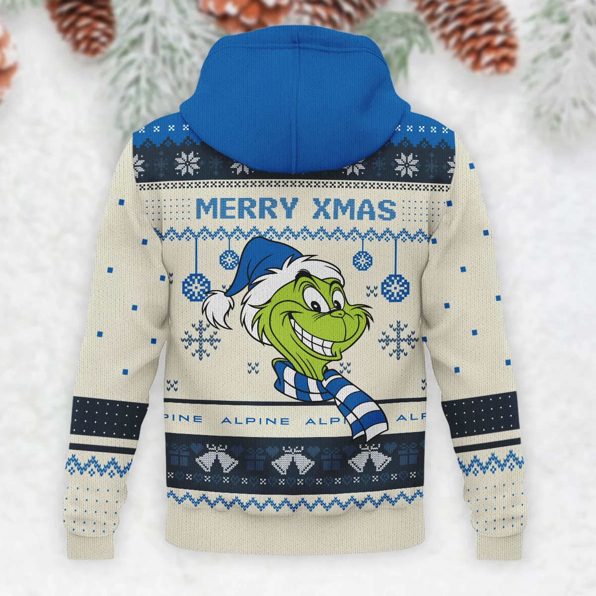 The Grinch x Alpine Formula 1 - Knitted Hoodie BLVAF12209250A13ALP - Image 3