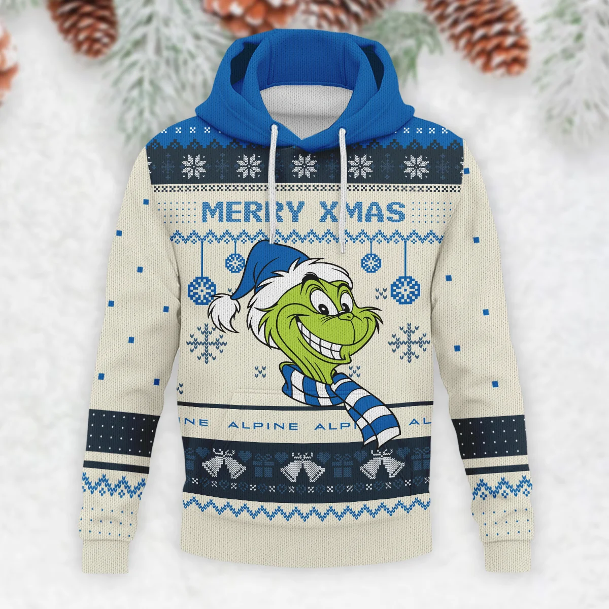 The Grinch x Alpine Formula 1 - Knitted Hoodie BLVAF12209250A13ALP - Image 2