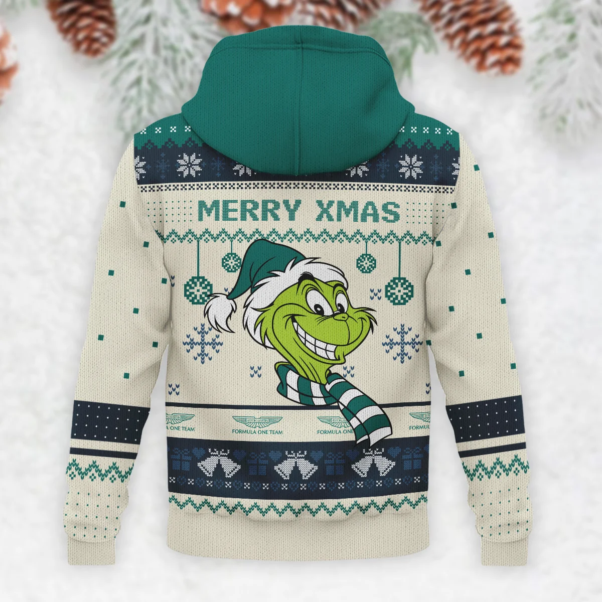 The Grinch x Aston Martin Formula 1 - Knitted Hoodie BLVAF12209250A13AM - Image 3