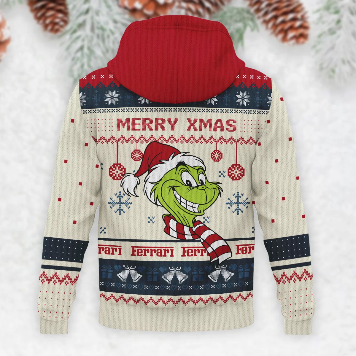 The Grinch x Ferrari Formula 1 - Knitted Hoodie BLVAF12209250A13FRR - Image 3