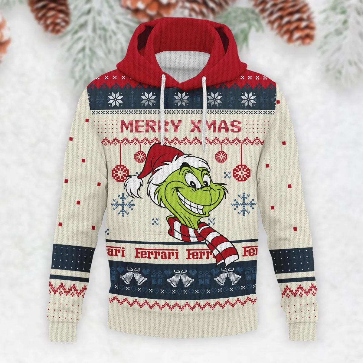 The Grinch x Ferrari Formula 1 - Knitted Hoodie BLVAF12209250A13FRR - Image 2