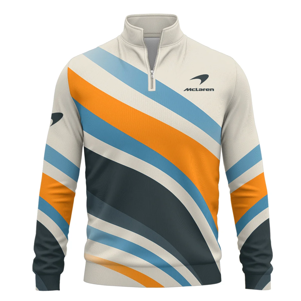 Waves Pattern McLaren F1 Quarter-Zip Sweatshirt BLMCL1625A2QZS - Image 2