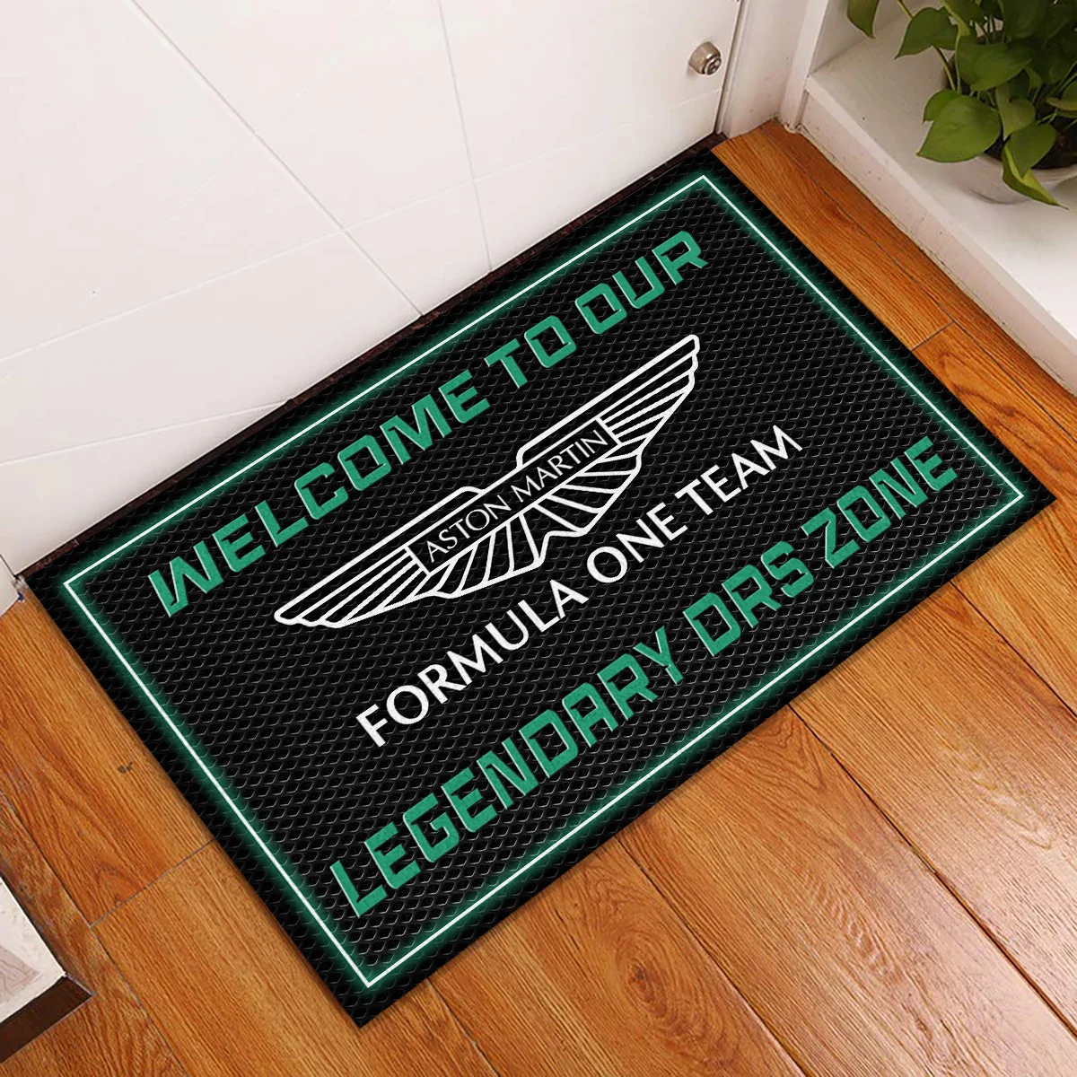 Welcome To Legendary DRS Zone Aston Martin F1 Rubber Base Doormat - All Over Print BLF1139A6AM - Image 2