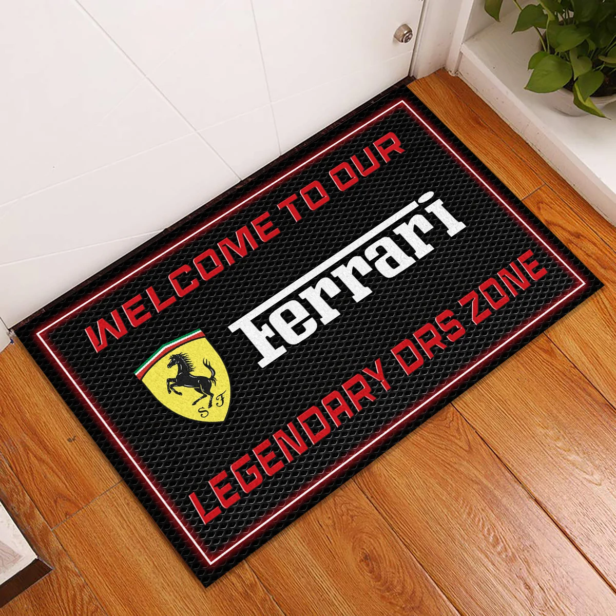 Welcome To Legendary DRS Zone Ferrari F1 Rubber Base Doormat - All Over Print BLF1139A6FRR - Image 2
