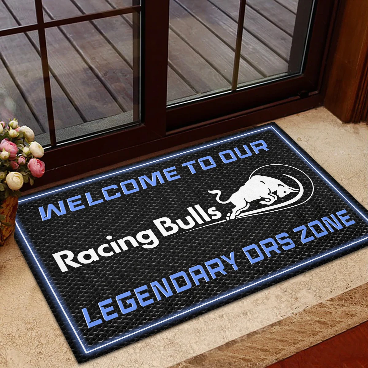 Welcome To Legendary DRS Zone Racing Bulls F1 Rubber Base Doormat - All Over Print BLF1139A6RAC