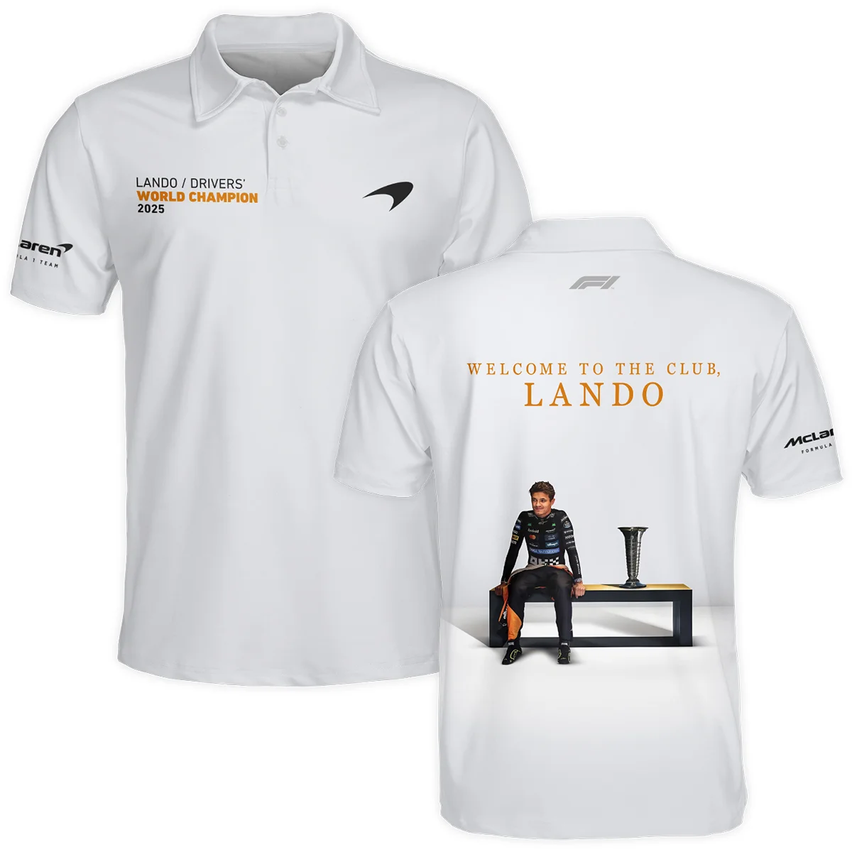 Welcome To The Club Lando Norris McLaren F1 Team Polo Shirt BLNRWDCA14PL - Trackside Outfit