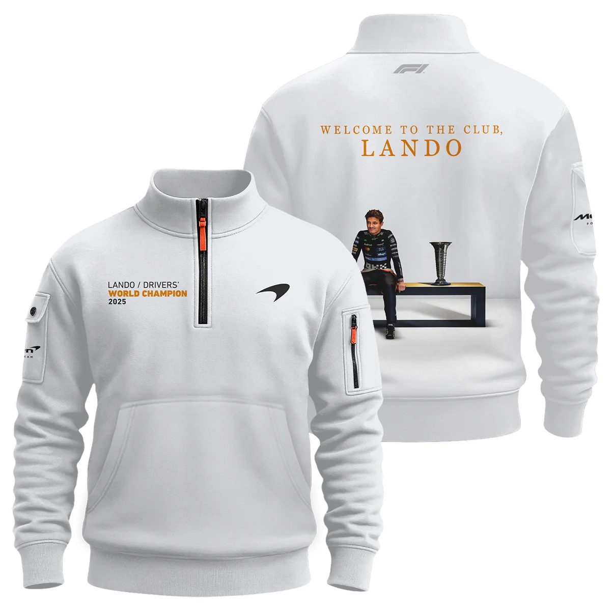 Welcome To The Club Lando Norris McLaren F1 Team Sweatshirt Zipper BLNRWDCA14SHZ - Formula Racing Apparel