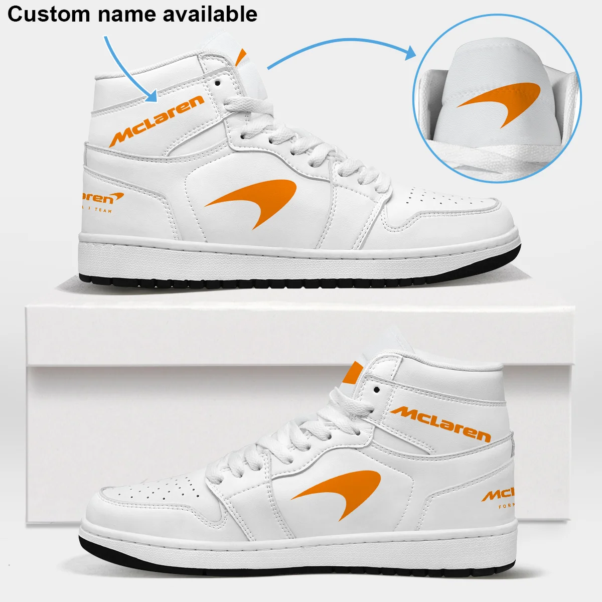 White Custom Shoes Logo Air Jordan 1 High BLMCL17725A5