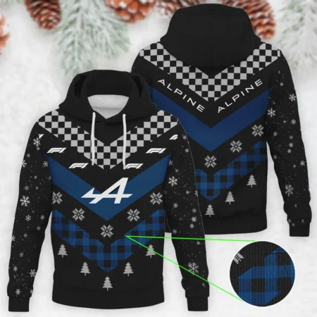 Winter Xmas Pattern Alpine Formula 1 - Knitted Hoodie BLVAF12209250A32ALP - Pit Lane Clothing
