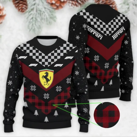 Winter Xmas Pattern Ferrari Formula 1 - Ugly Sweater BLVAF1220925A32FRR - F1 Fan Gear