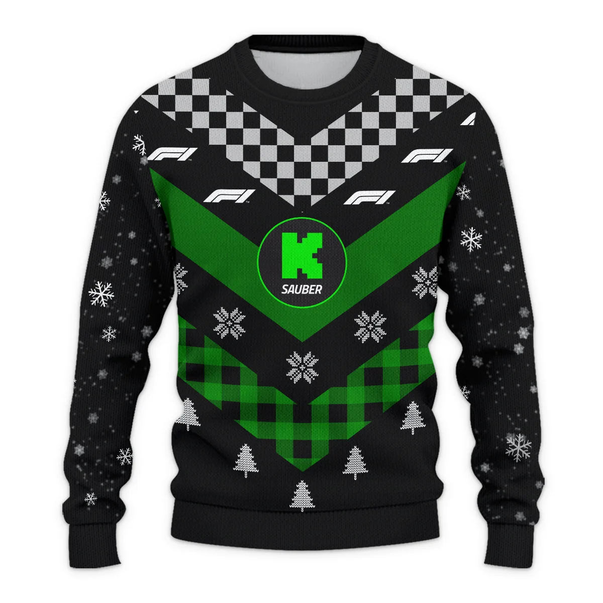 Winter Xmas Pattern Kick Sauber Formula 1 - Ugly Sweater BLVAF1220925A32KS - Image 2