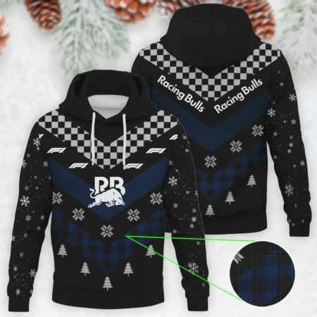 Winter Xmas Pattern Racing Bulls Formula 1 - Knitted Hoodie BLVAF12209250A32RAC - F1 Fan Gear