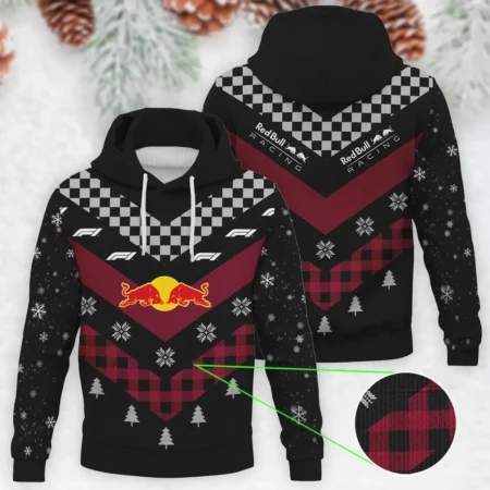 Winter Xmas Pattern Red Bull Racing Formula 1 - Knitted Hoodie BLVAF12209250A32RBR - Race Day Outfit