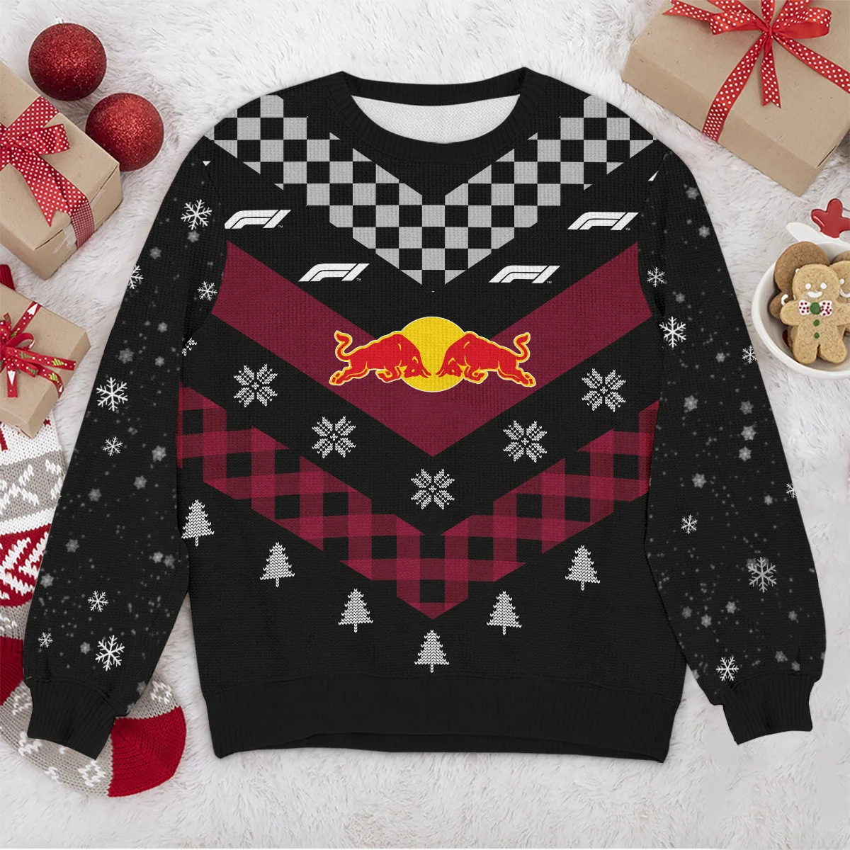 Winter Xmas Pattern Red Bull Racing Formula 1 - Ugly Sweater BLVAF1220925A32RBR - Image 4