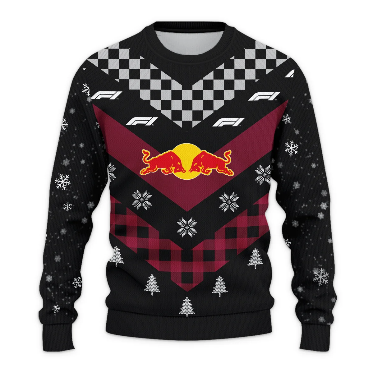 Winter Xmas Pattern Red Bull Racing Formula 1 - Ugly Sweater BLVAF1220925A32RBR - Image 2