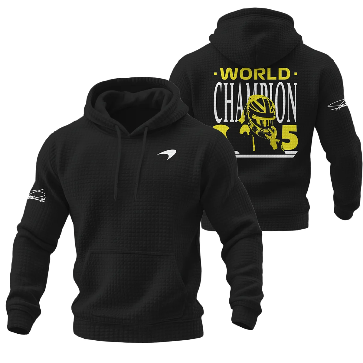 World Champion 2025 Lando Norris McLaren F1 Team Hoodie Quilted Waffle BLVALN051225A5HQW - Formula Racing Apparel
