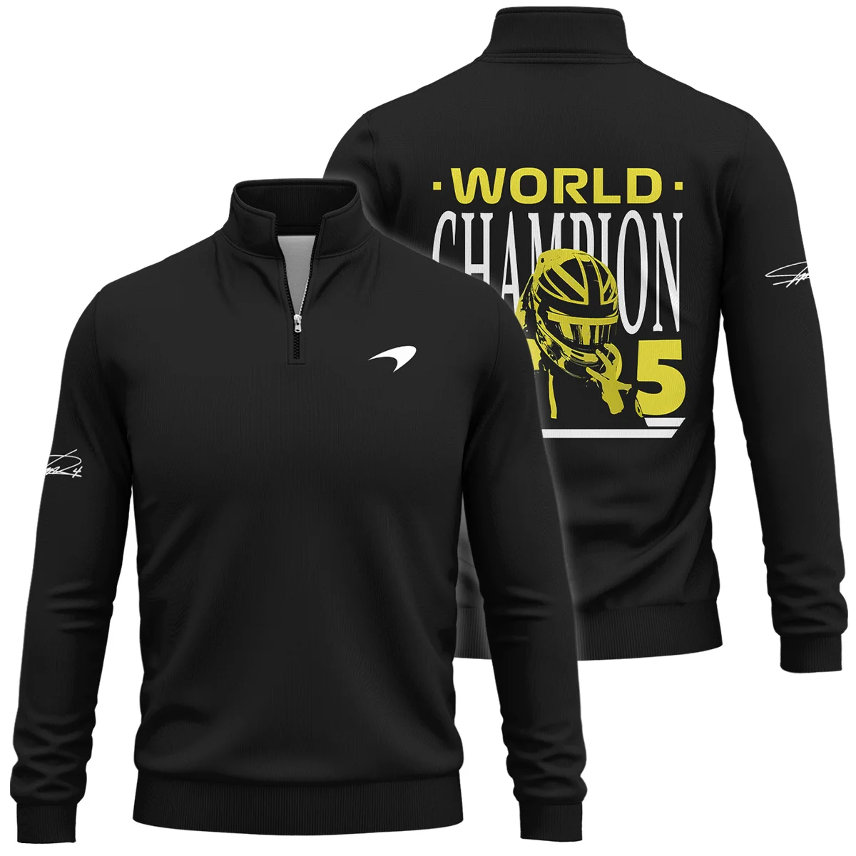 World Champion 2025 Lando Norris McLaren F1 Team Quarter-Zip Sweatshirt BLVALN051225A5QZS - Race Day Design
