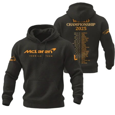 World Championship 2025 Lando Norris McLaren F1 Team Hoodie Quilted Waffle BLNRWDCA7HQW - Formula Racing Apparel