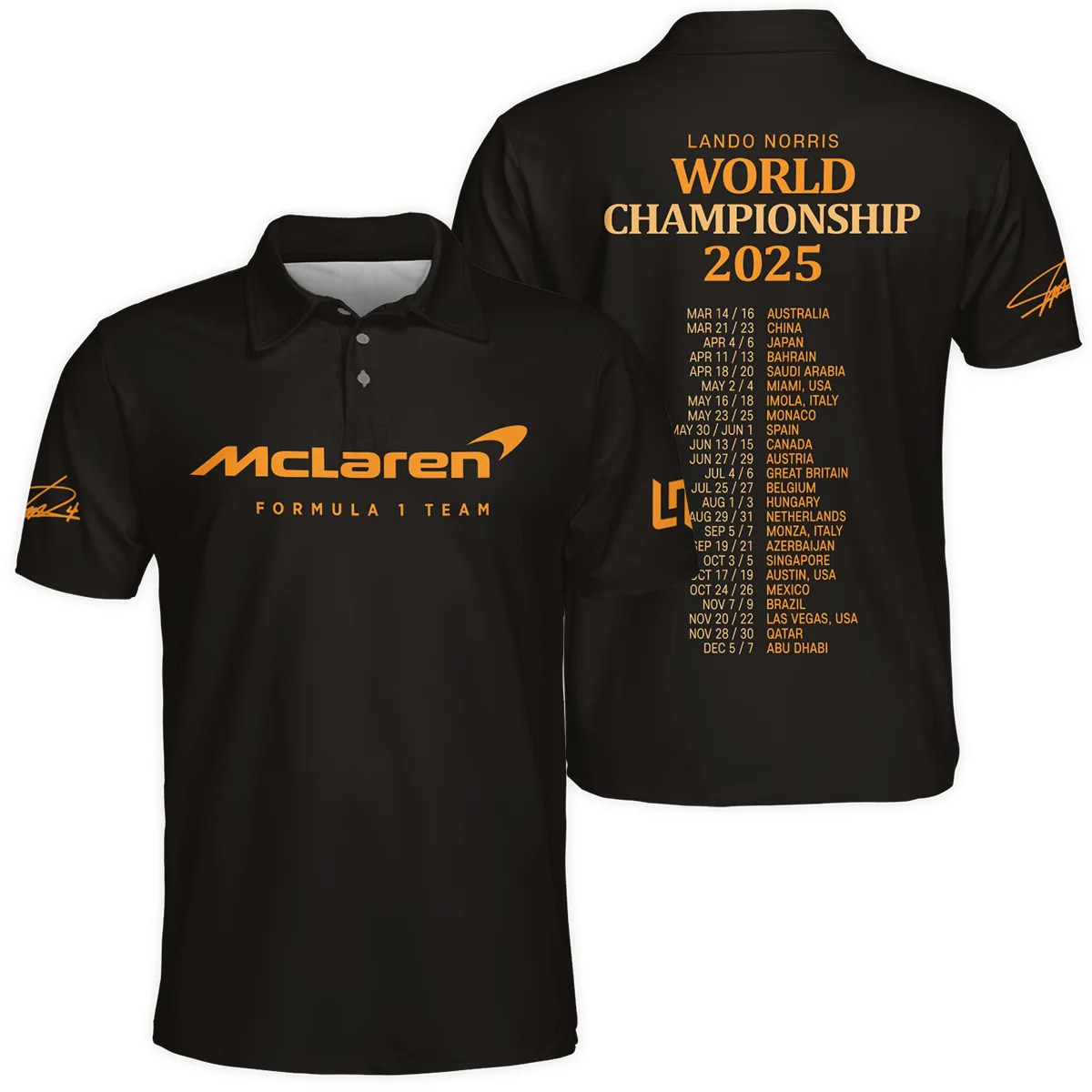 World Championship 2025 Lando Norris McLaren F1 Team Polo Shirt BLNRWDCA7PL