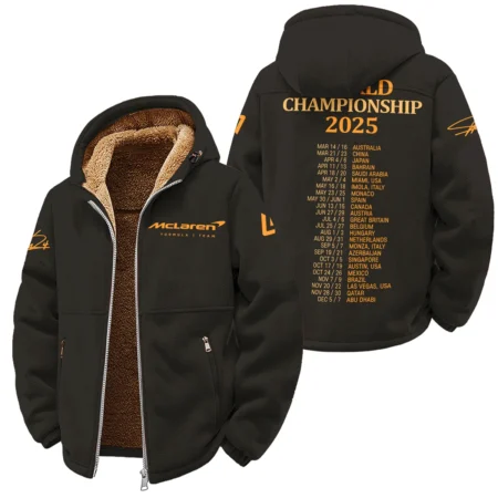 World Championship 2025 Lando Norris McLaren F1 Team Winter Fleece Jacket BLNRWDCA7WFJ - F1 Fan Gear