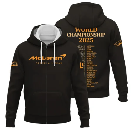 World Championship 2025 Lando Norris McLaren F1 Team Zipper Hoodie BLNRWDCA7ZHD - Trackside Outfit