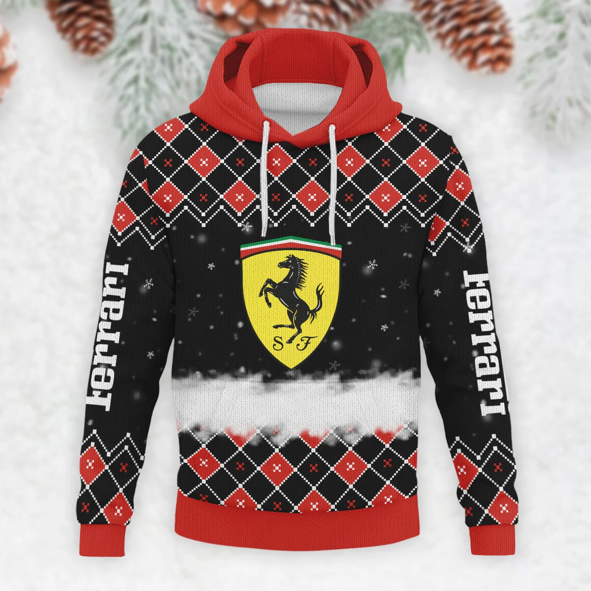X-Mas Ferrari Formula 1 - Knitted Hoodie BLVAF12209250A3FRR - Image 2
