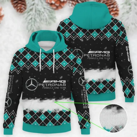 X-Mas Mercedes Formula 1 - Knitted Hoodie BLVAF12209250A3MER - Race Day Outfit